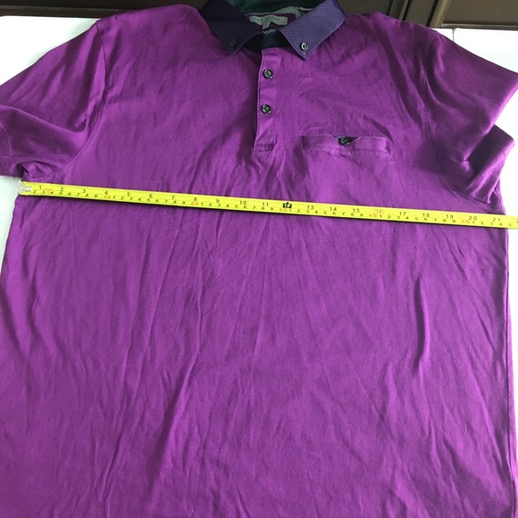 Ted Baker Purple Joe Joe Print Collar Polo Shirt - Picture 12 of 13